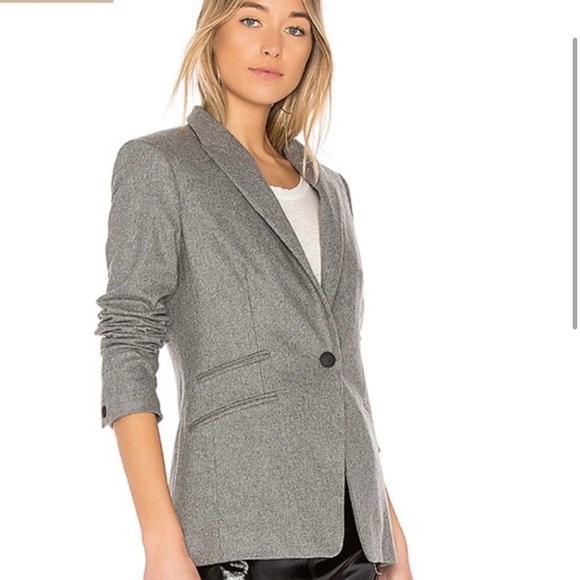 Rag & Bone Blazer Gray Wool Blend Duke Jacket Fall Sz 8 - Picture 2 of 4
